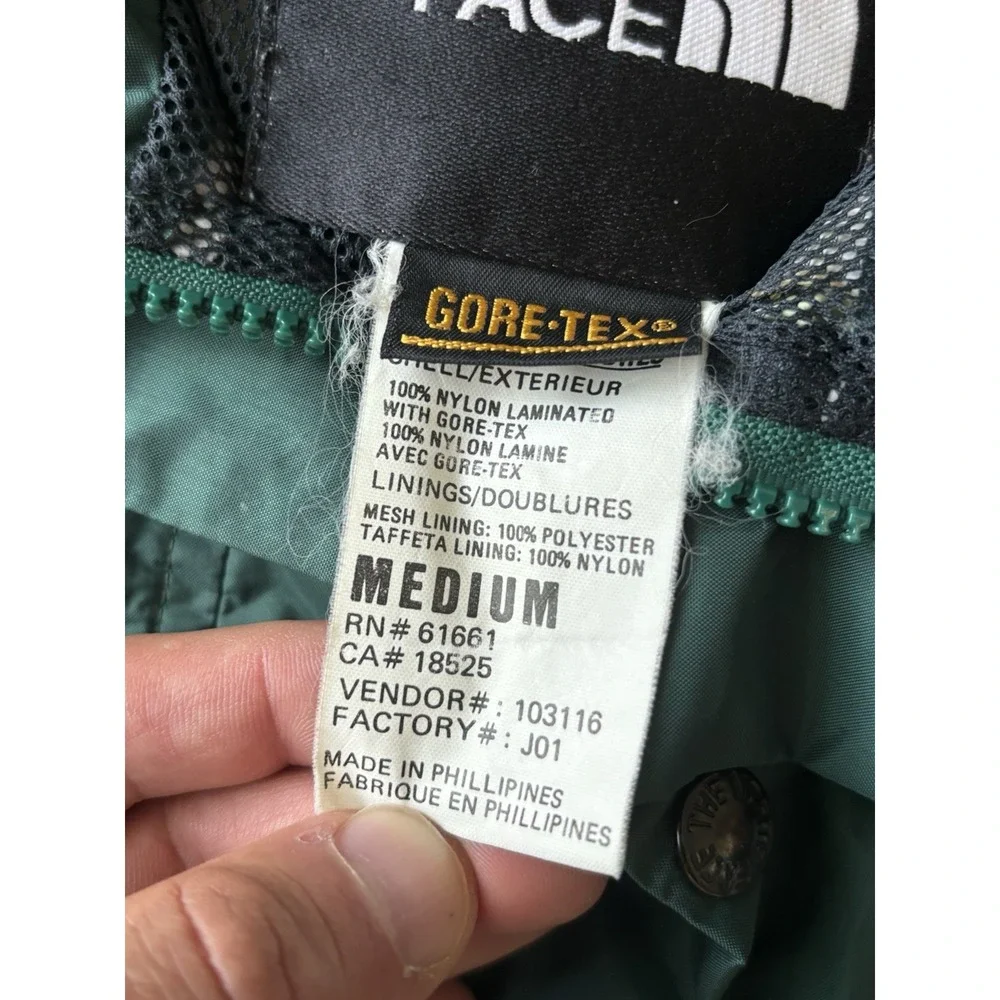 Vintage The‎ North Face Gore Tex Rain Ski Jacket Sz Mens Medium Green